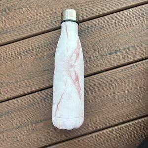 Swell White and Pink Marble Water Bottle